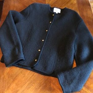 Tally Ho 100% Wool Black Classic Cardigan.